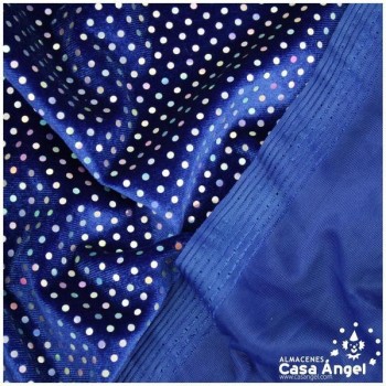 TERCIOPELO AZUL ELÁSTICO CON LENTEJUELAS FIJAS SERIE PALMA 150cm