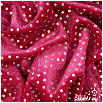 TERCIOPELO FUCSIA ELÁSTICO CON LENTEJUELAS FIJAS SERIE PALMA 150cm