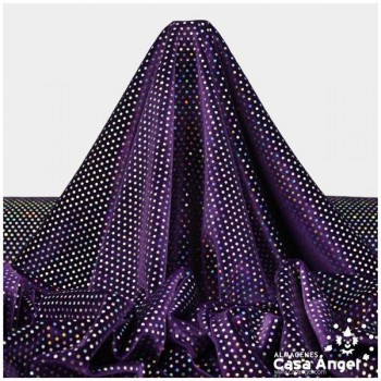 TERCIOPELO MORADO ELÁSTICO CON LENTEJUELAS FIJAS SERIE PALMA 150cm