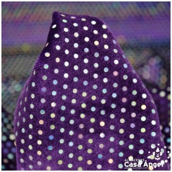 TERCIOPELO MORADO ELÁSTICO CON LENTEJUELAS FIJAS SERIE PALMA 150cm