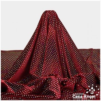 TERCIOPELO ROJO ELÁSTICO CON LENTEJUELAS FIJAS SERIE PALMA 150cm