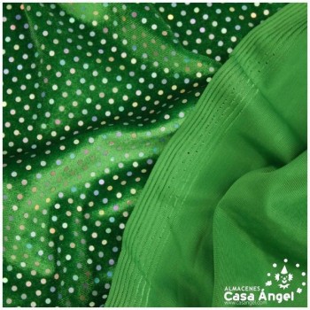 TERCIOPELO VERDE ELÁSTICO CON LENTEJUELAS FIJAS SERIE PALMA 150cm