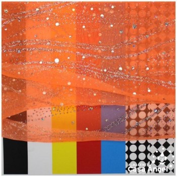 ORGANZA NARANJA CON LENTEJUELAS Y GLITTER SERIE MAREA 150cm