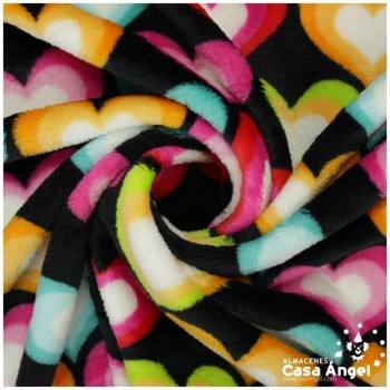 CORALINA NEGRA ESTAMPADA CON CORAZONES 150cm