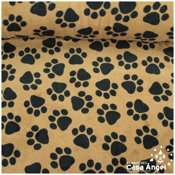 CORALINA ESTAMPADA HUELLAS DE PERRO CÁMEL 150cm