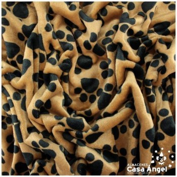 CORALINA ESTAMPADA HUELLAS DE PERRO CÁMEL 150cm