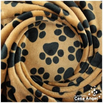 CORALINA ESTAMPADA HUELLAS DE PERRO CÁMEL 150cm