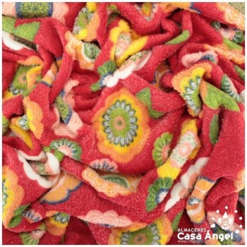 CORALINA ESTAMPADA FLORES ROJO 150cm
