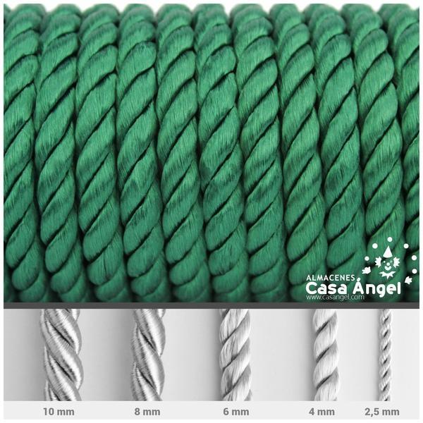 CORDÓN RAYÓN LABRADO TORZAL VERDE BOTELLA