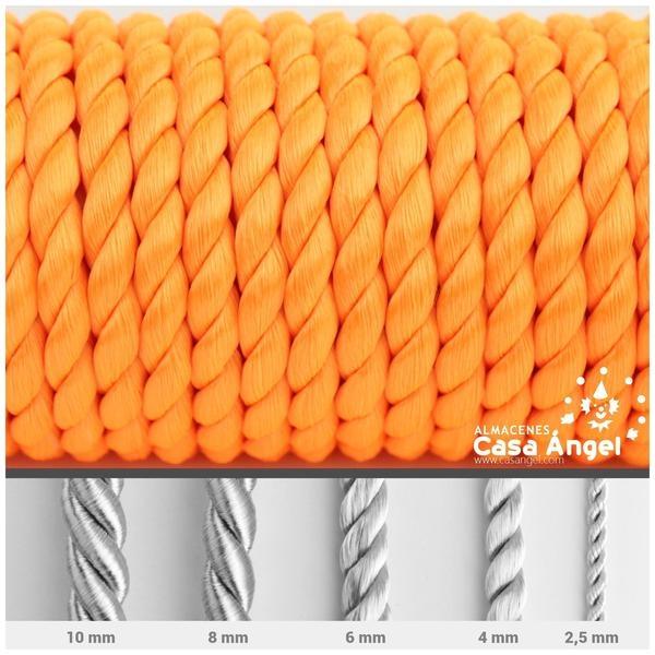 CORDÓN RAYÓN LABRADO TORZAL NARANJA FLÚOR