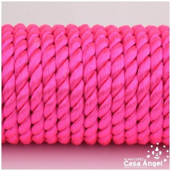 CORDÓN RAYÓN LABRADO TORZAL FUCSIA FLÚOR