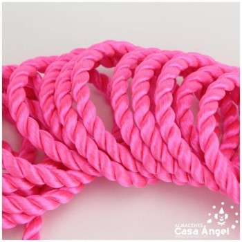 CORDÓN RAYÓN LABRADO TORZAL FUCSIA FLÚOR