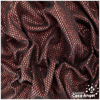 TEJIDO ELÁSTICO DE FANTASÍA ROJO SERIE COTA DE MALLA 150cm