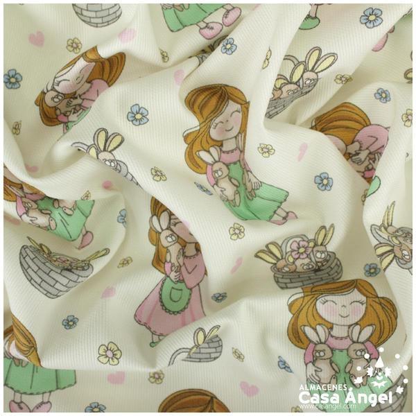 PIQUE CANUTILLO ESTAMPADO NIÑAS Y PELUCHES 150cm