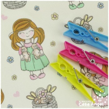 PIQUE CANUTILLO ESTAMPADO NIÑAS Y PELUCHES 150cm