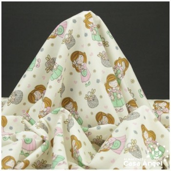 PIQUE CANUTILLO ESTAMPADO NIÑAS Y PELUCHES 150cm