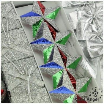 SET 20 PIEZAS PARA ÁRBOL DE NAVIDAD PLATA