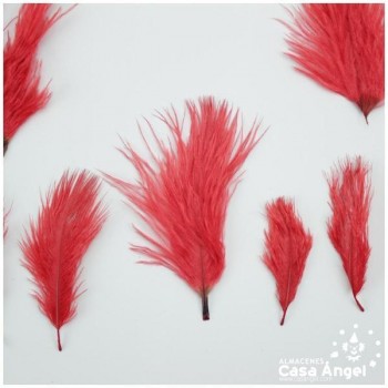 PLUMAS ROJAS DE AVESTRUZ BOLSA