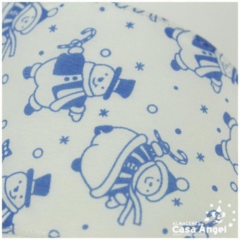 CINTA ORGANZA BORDES DE ALAMBRE 7cm MUÑECOS DE NIEVE