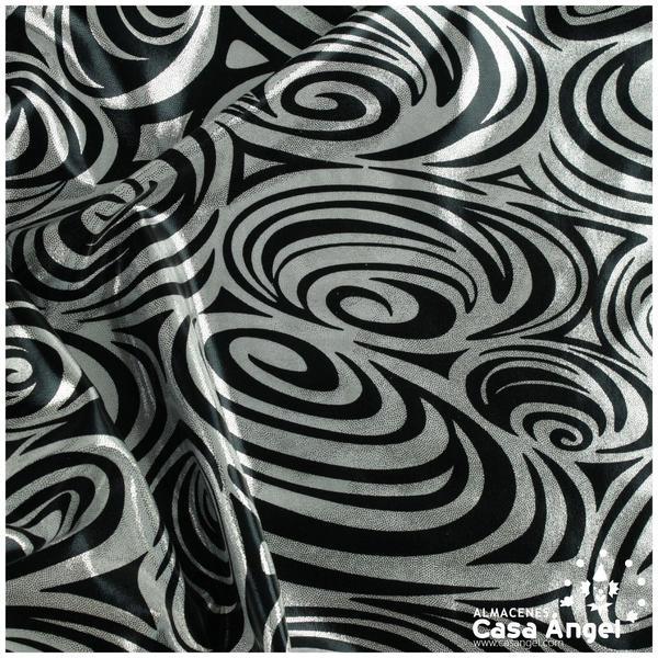 LYCRA ESTAMPADA ESPIRALES NEGRAS 150cm