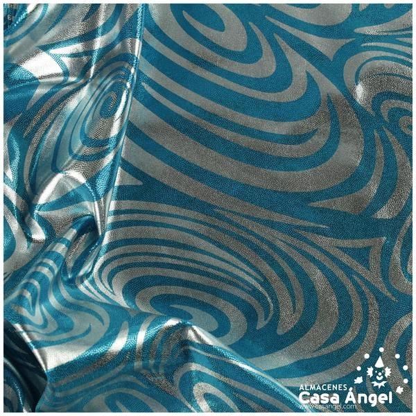 LYCRA ESTAMPADA ESPIRALES TURQUESA 150cm