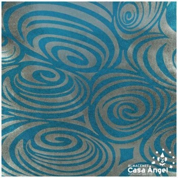 LYCRA ESTAMPADA ESPIRALES TURQUESA 150cm