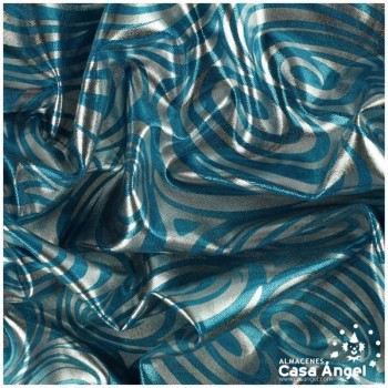 LYCRA ESTAMPADA ESPIRALES TURQUESA 150cm