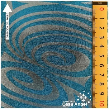 LYCRA ESTAMPADA ESPIRALES TURQUESA 150cm