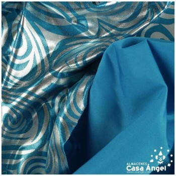 LYCRA ESTAMPADA ESPIRALES TURQUESA 150cm