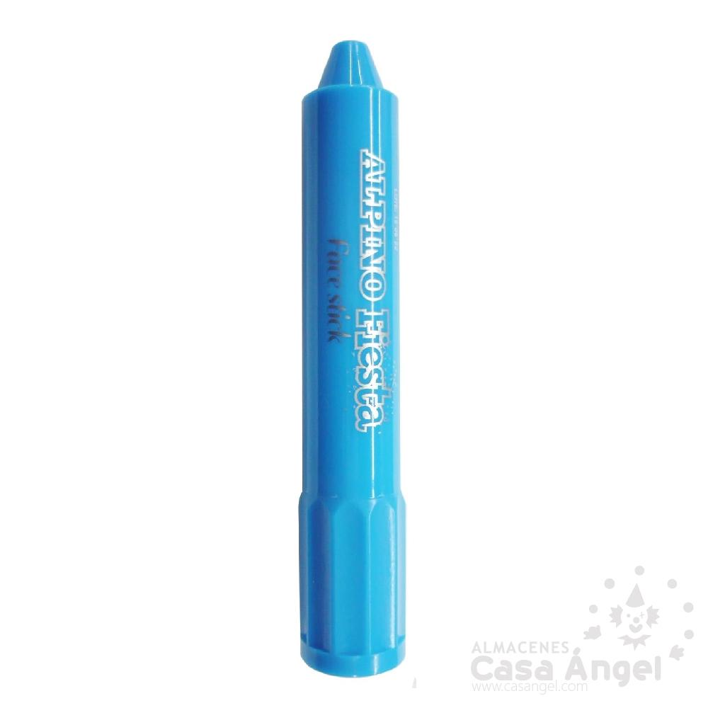 BARRA DE MAQUILLAJE COLOR AZUL CIAN TIPO LÁPIZ RETRACTIL