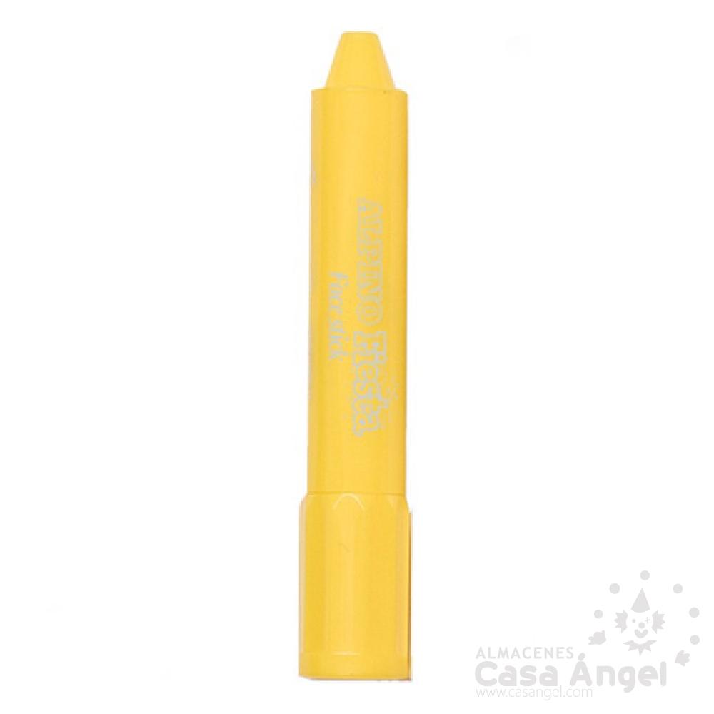 BARRA DE MAQUILLAJE COLOR AMARILLO TIPO LÁPIZ RETRACTIL
