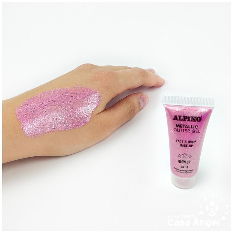 GEL METÁLICO CON PURPURINA ROSA 14ml