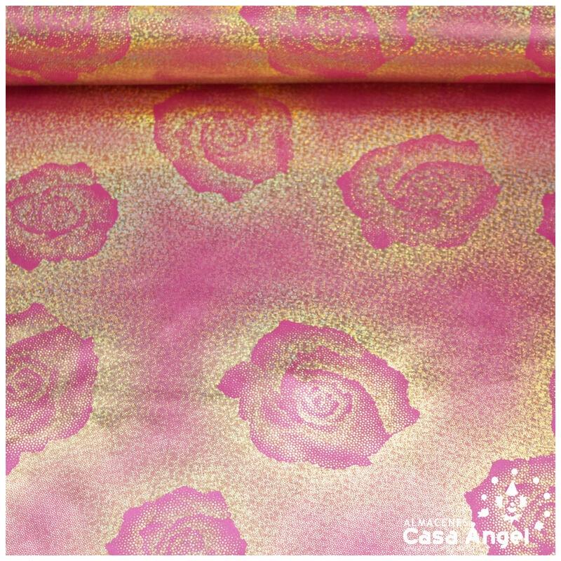 PAN DE ORO ROSA Y DORADO HOLOGRAMA SERIE DORÉ 115cm