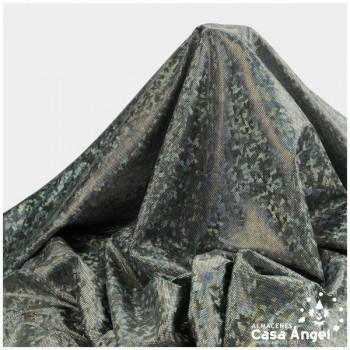 LYCRA NEGRA CON ESTAMPADO HOLOGRÁFICO SERIE DOVER 150cm