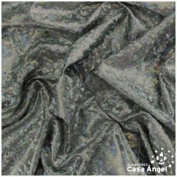 LYCRA NEGRA CON ESTAMPADO HOLOGRÁFICO SERIE DOVER 150cm