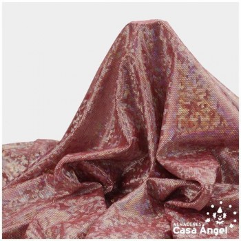 LYCRA ROJA CON ESTAMPADO HOLOGRÁFICO SERIE DOVER 150cm