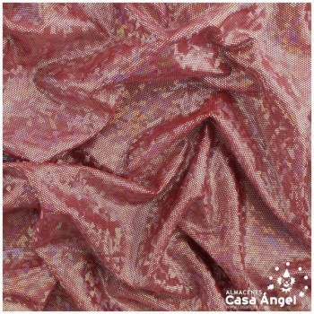 LYCRA ROJA CON ESTAMPADO HOLOGRÁFICO SERIE DOVER 150cm