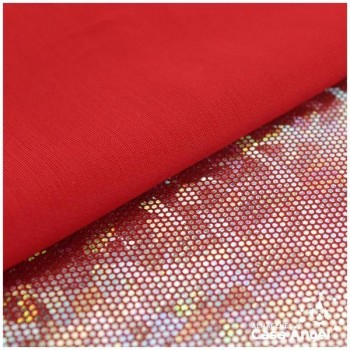 LYCRA ROJA CON ESTAMPADO HOLOGRÁFICO SERIE DOVER 150cm