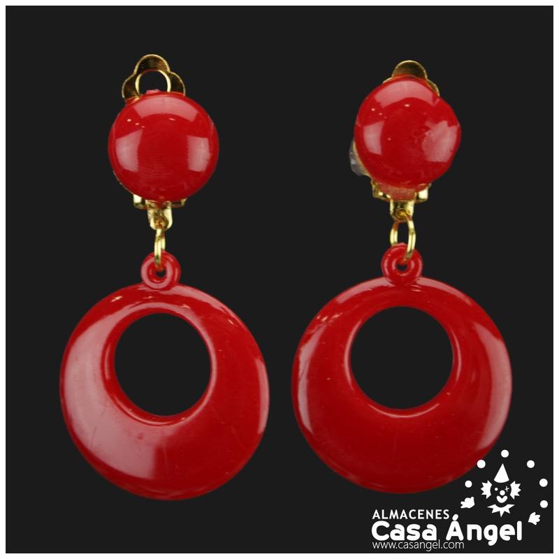 PENDIENTES DE FLAMENCA AROS ROJOS INFANTIL