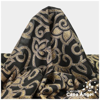 FANTASÍA NEGRA Y ORO ESTAMPADA SERIE EGIPTO 150cm