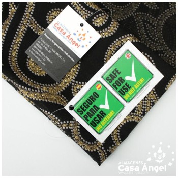 FANTASÍA NEGRA Y ORO ESTAMPADA SERIE EGIPTO 150cm