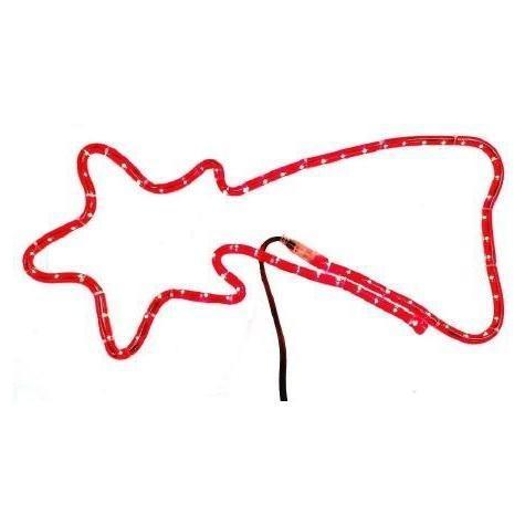 ESTRELLA COMETA LUCES TUBO ROJO 70cm