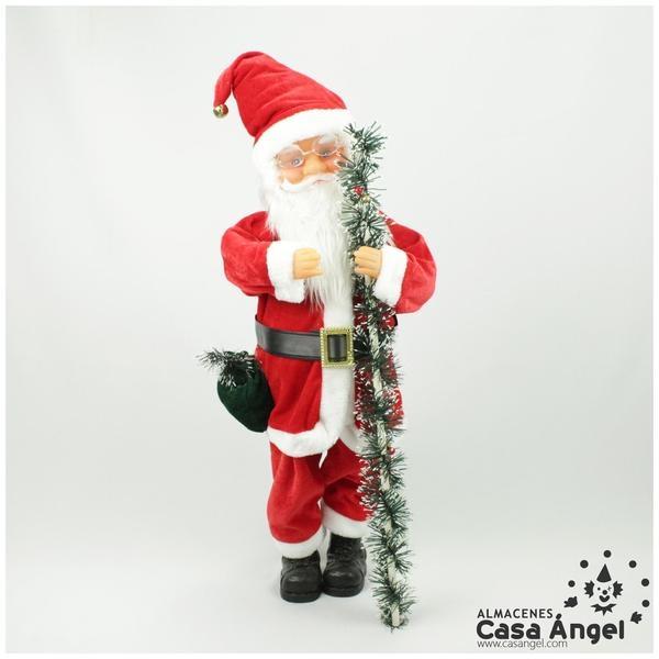 PAPÁ NOEL DE TERCIOPELO CON SACO DE REGALOS 77cm