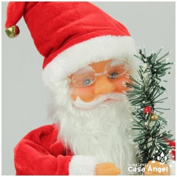 PAPÁ NOEL DE TERCIOPELO CON SACO DE REGALOS 77cm