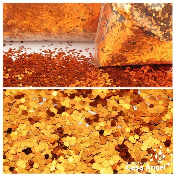 ESCARCHA GRUESA SUPERBRILLANTE COLOR COBRE A GRANEL
