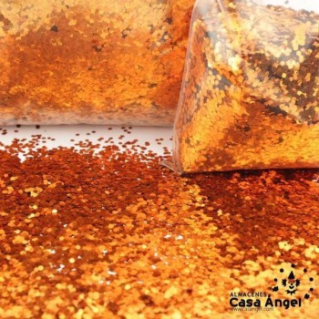 ESCARCHA GRUESA SUPERBRILLANTE COLOR COBRE A GRANEL