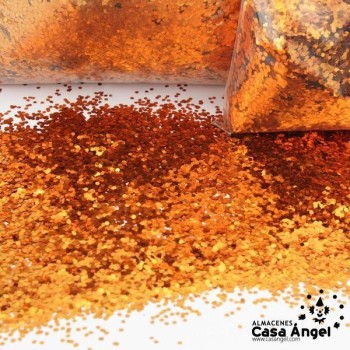 ESCARCHA GRUESA SUPERBRILLANTE COLOR COBRE A GRANEL
