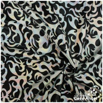 LYCRA NEGRA ESTAMPADA CON FIGURAS TRIBALES 150cm