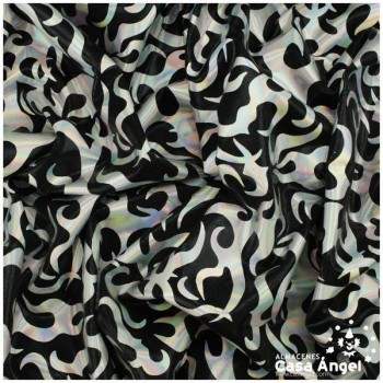 LYCRA NEGRA ESTAMPADA CON FIGURAS TRIBALES 150cm
