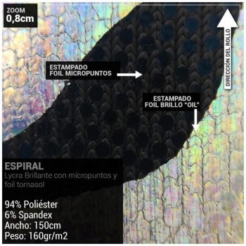 LYCRA NEGRA ESTAMPADA CON FIGURAS TRIBALES 150cm